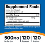 Nutricost basilic sacré bouteille: 120 gélules pour un approvisionnement stable