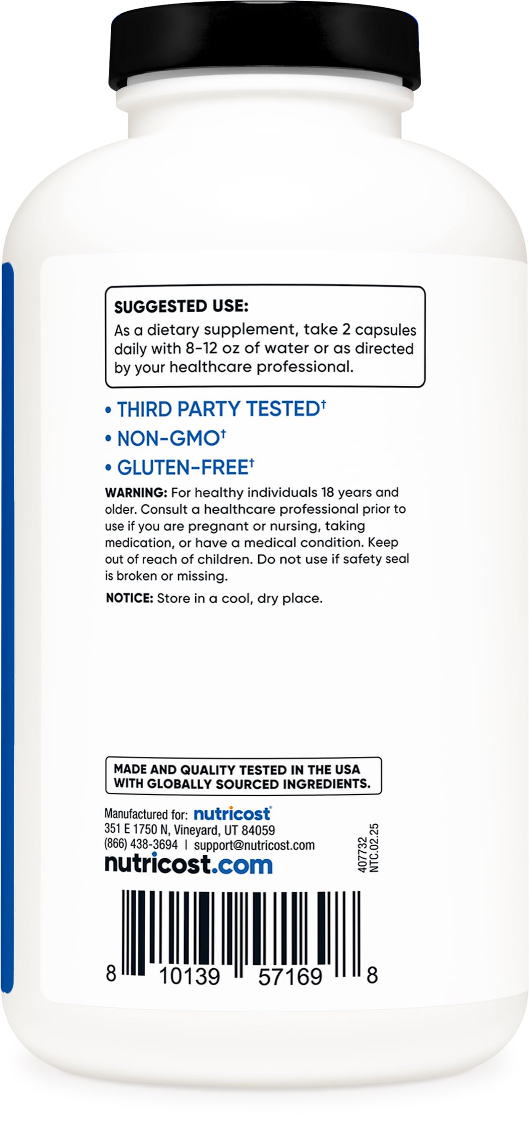 Nutricost BCAA 1000mg : cuillère-mesure intégrée pour dosage pratique