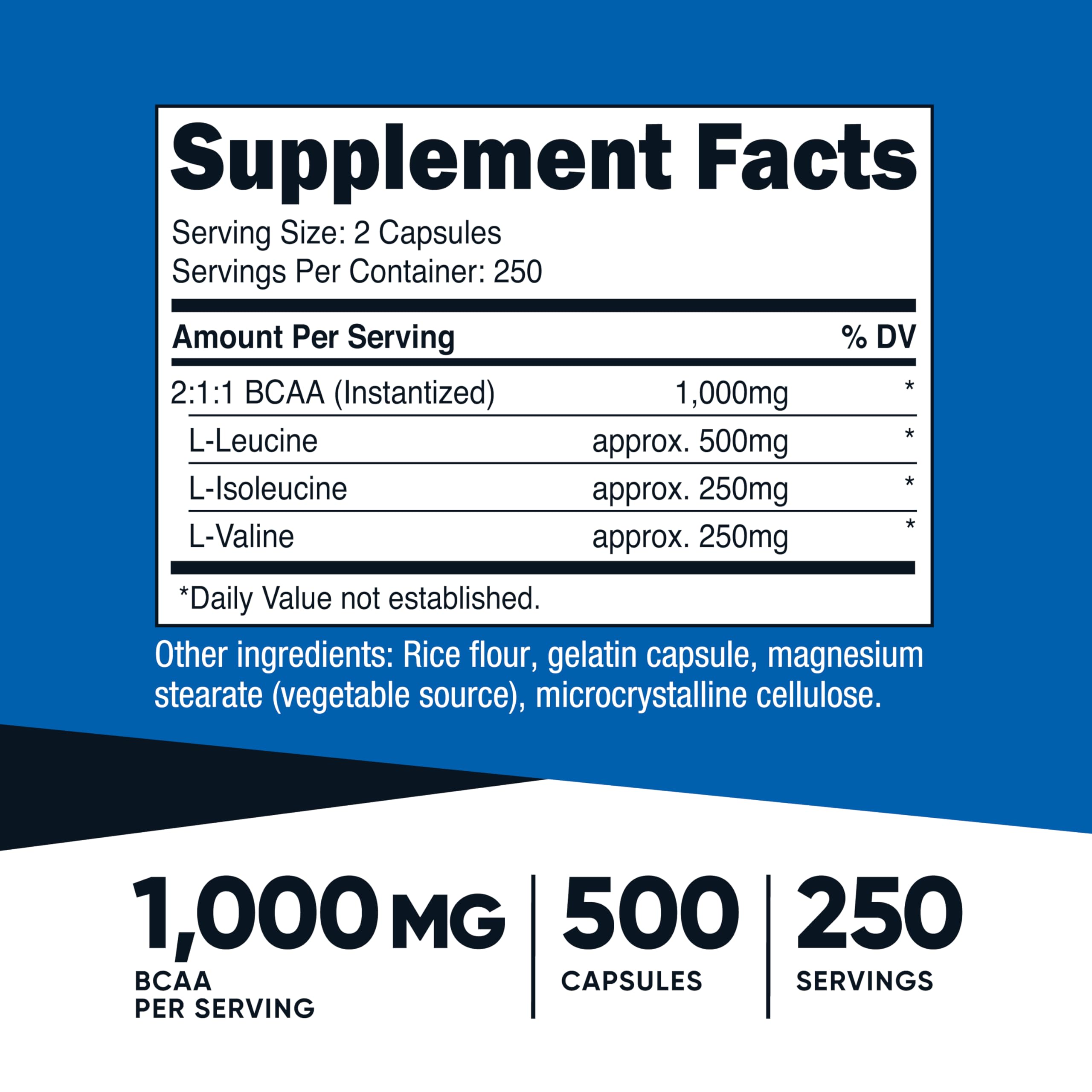 Nutricost BCAA 1000mg : gélules faciles à avaler pendant l’effort