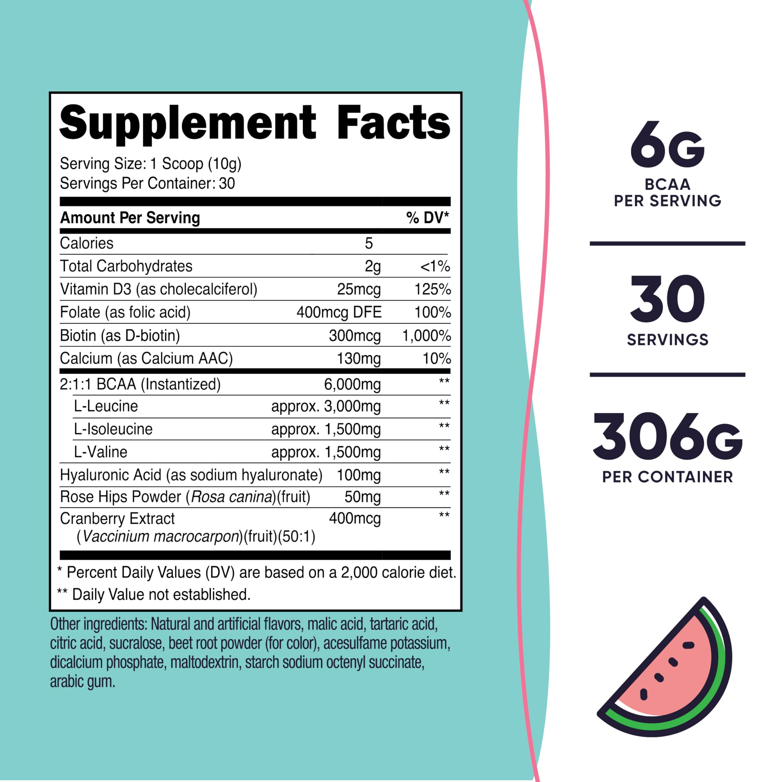 Nutricost BCAA Femmes Watermelon – préparation facile à mélanger dans l'eau