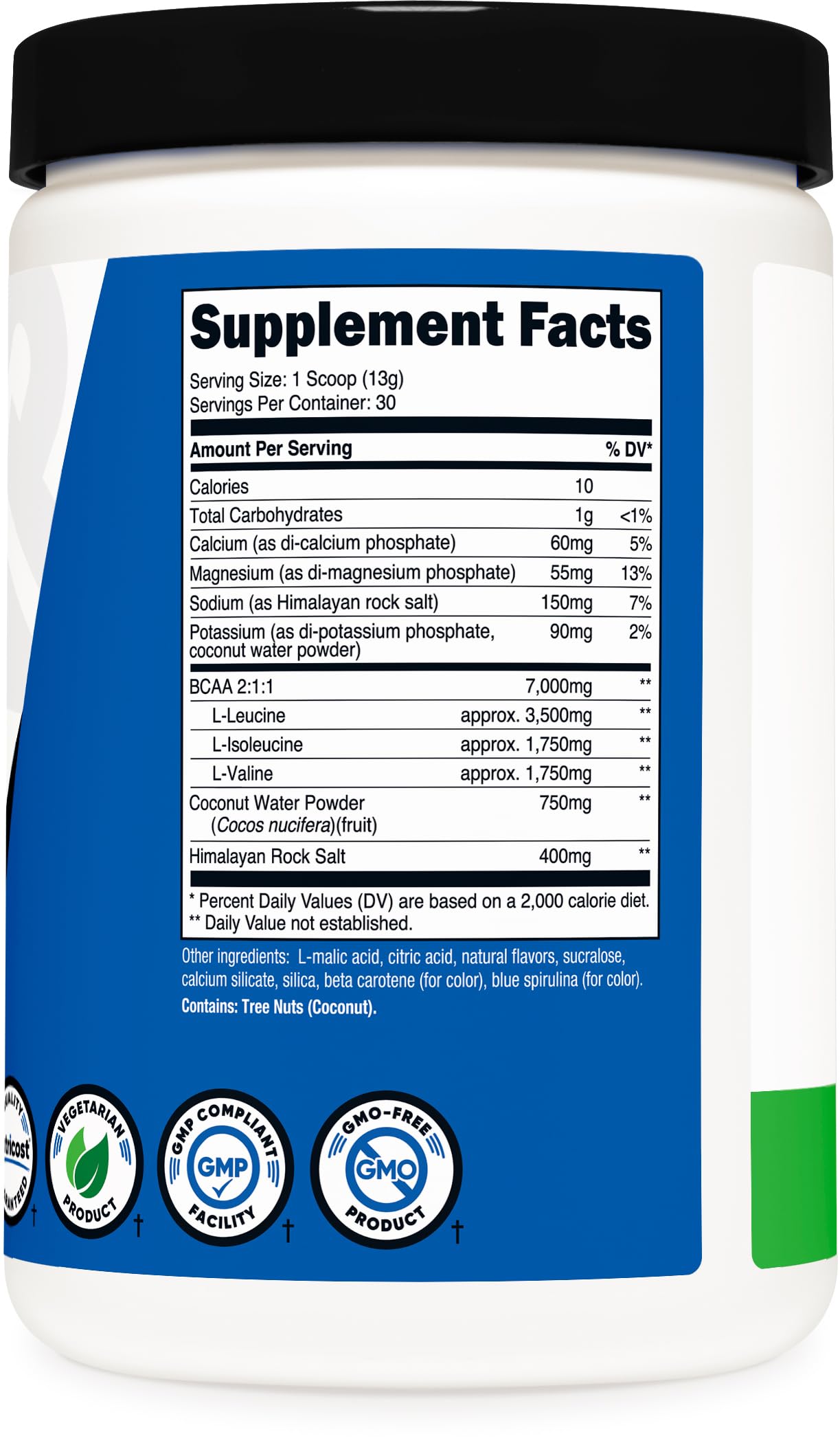 Nutricost BCAA Hydration doseur portions maîtrisées et saveur pomme-verte