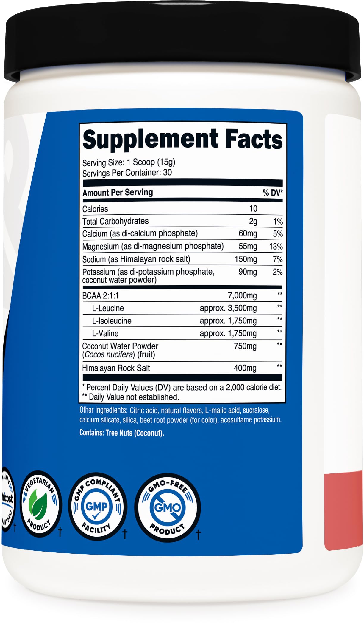Nutricost BCAA Hydratation Framboise-Citronnade emballage, présentation conforme et qualité.