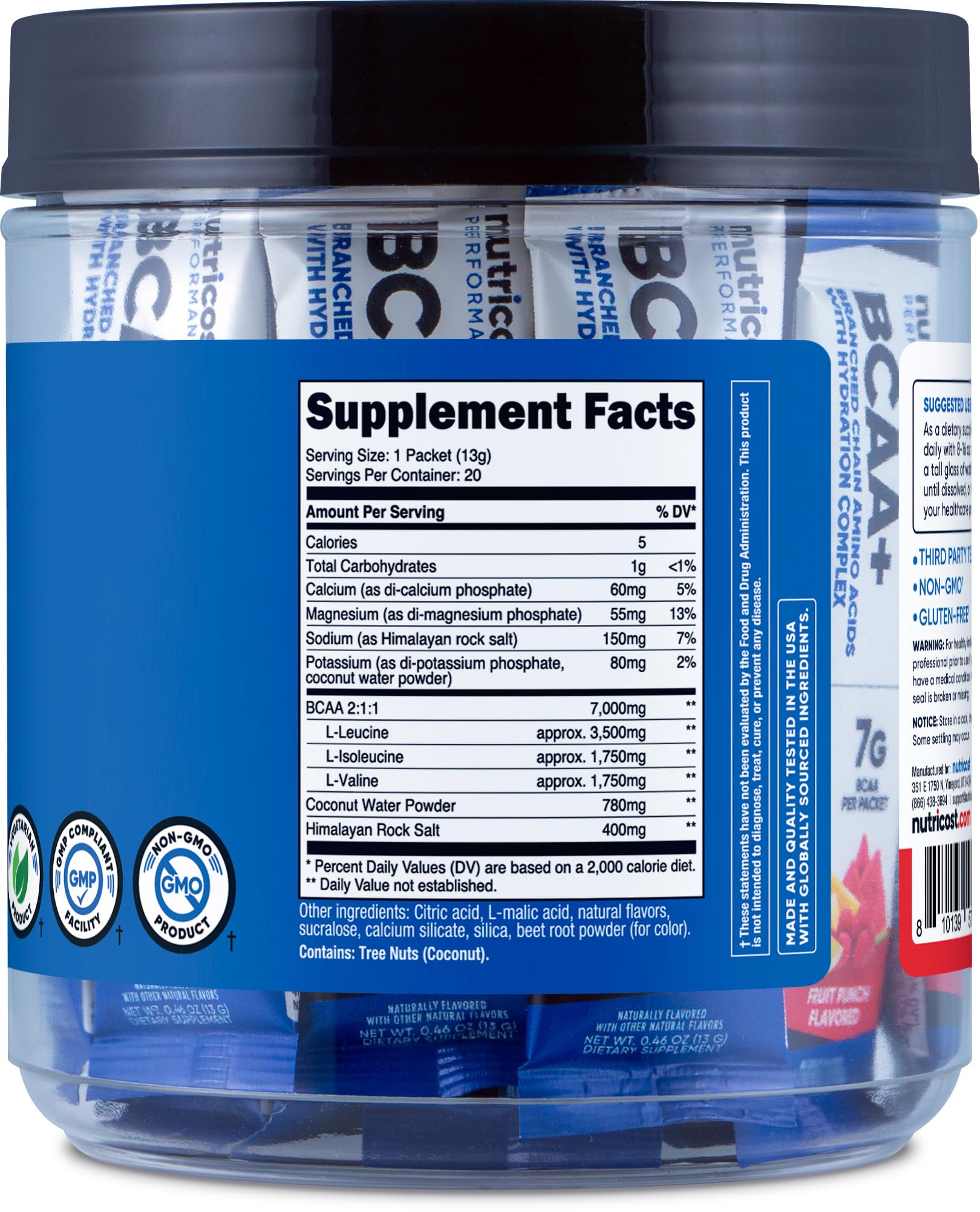 Nutricost BCAA+ Hydration quotidien: hydratation pratique tout au long de la journée.