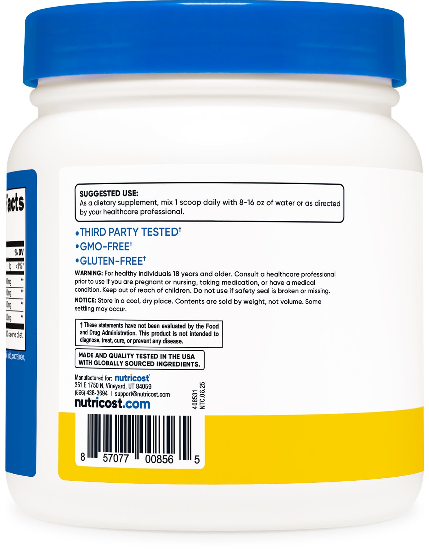 Nutricost BCAA Poudre Ananas - Verre prêt à l'entraînement avant l'effort.