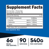Nutricost BCAA poudre; bouteille fermée et pratique à emporter.