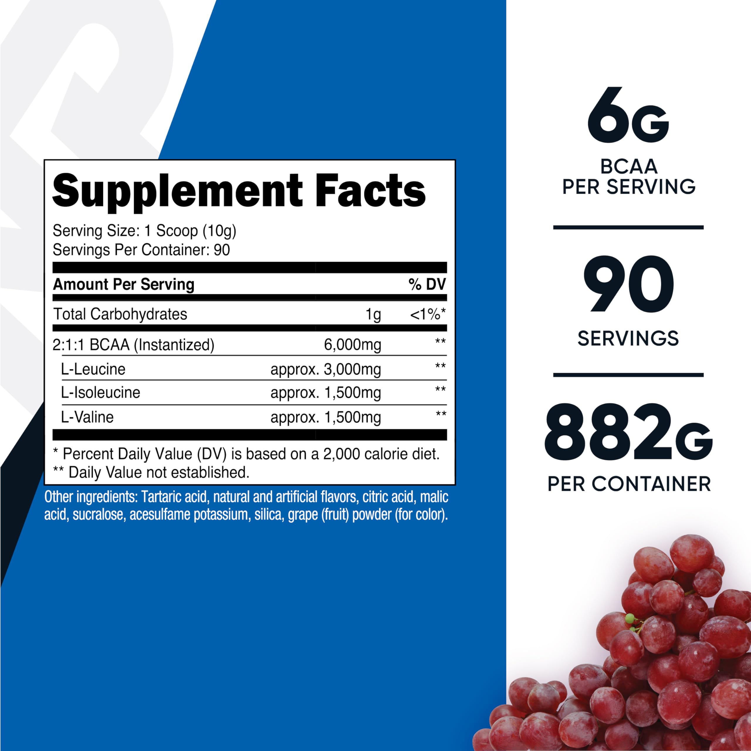 Nutricost BCAA Poudre Doseur inclus facilite les portions quotidiennes.