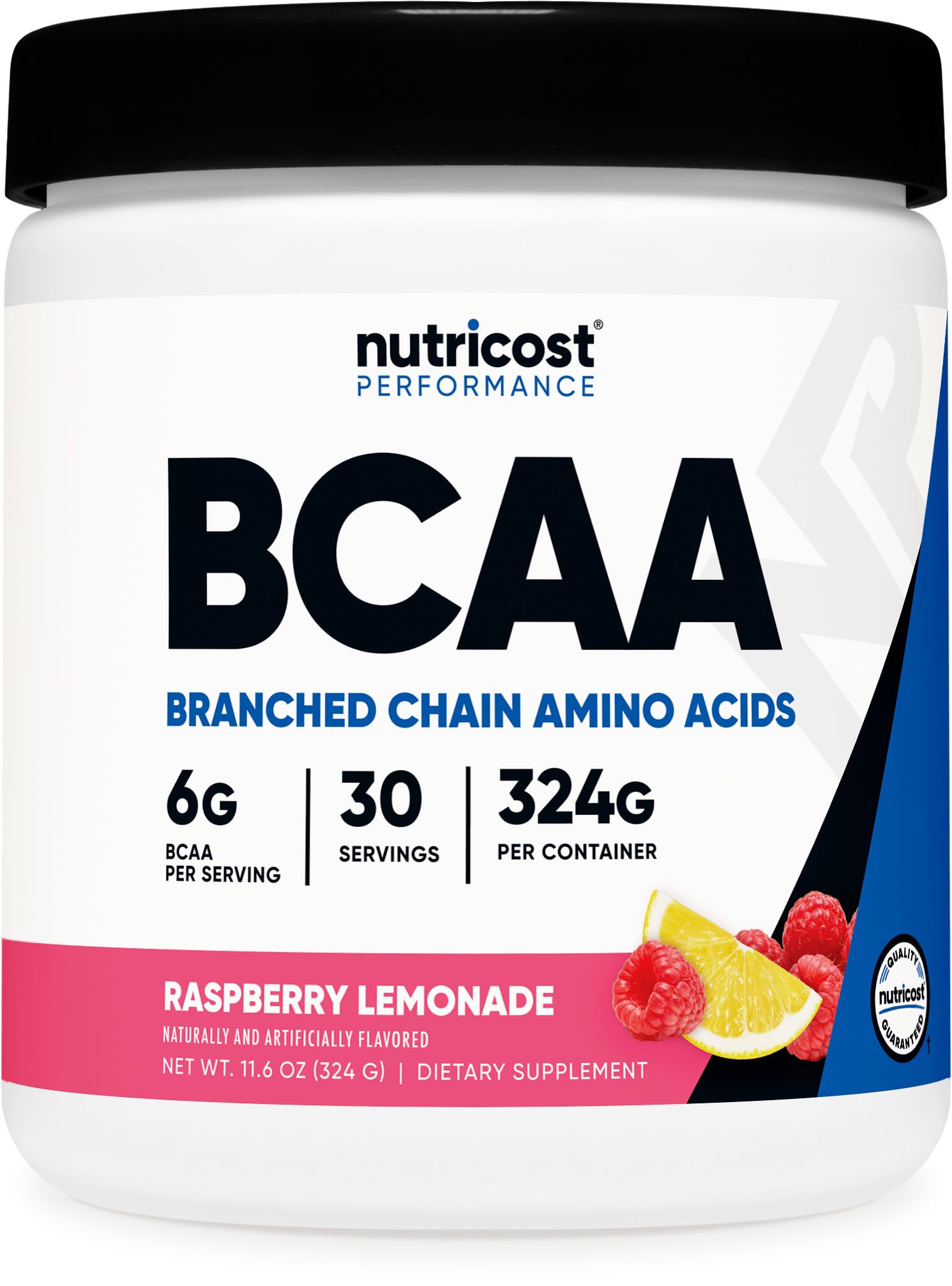 Nutricost BCAA poudre — emballage pratique pour une utilisation quotidienne.