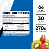 Nutricost BCAA poudre fraise kiwi, arôme agréable pour récupération après séance.