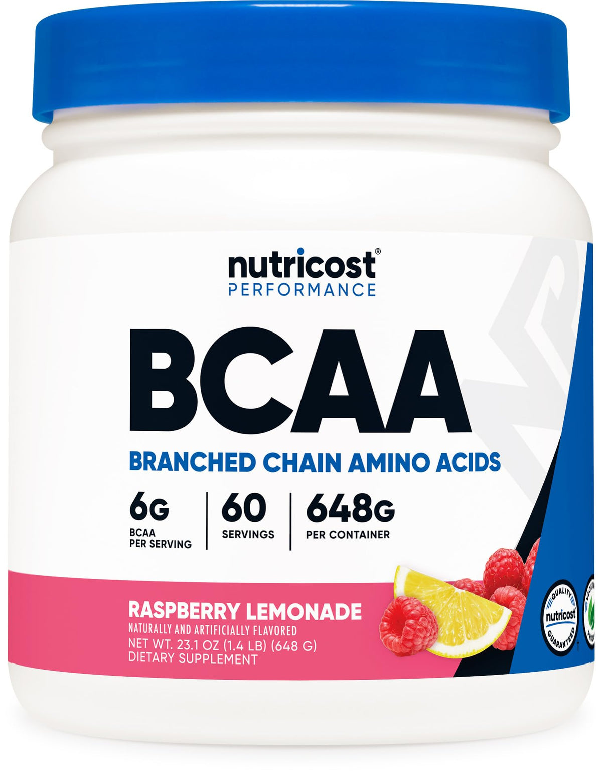 Nutricost BCAA Framboise-Citronade — bouteille prête à l'effort.