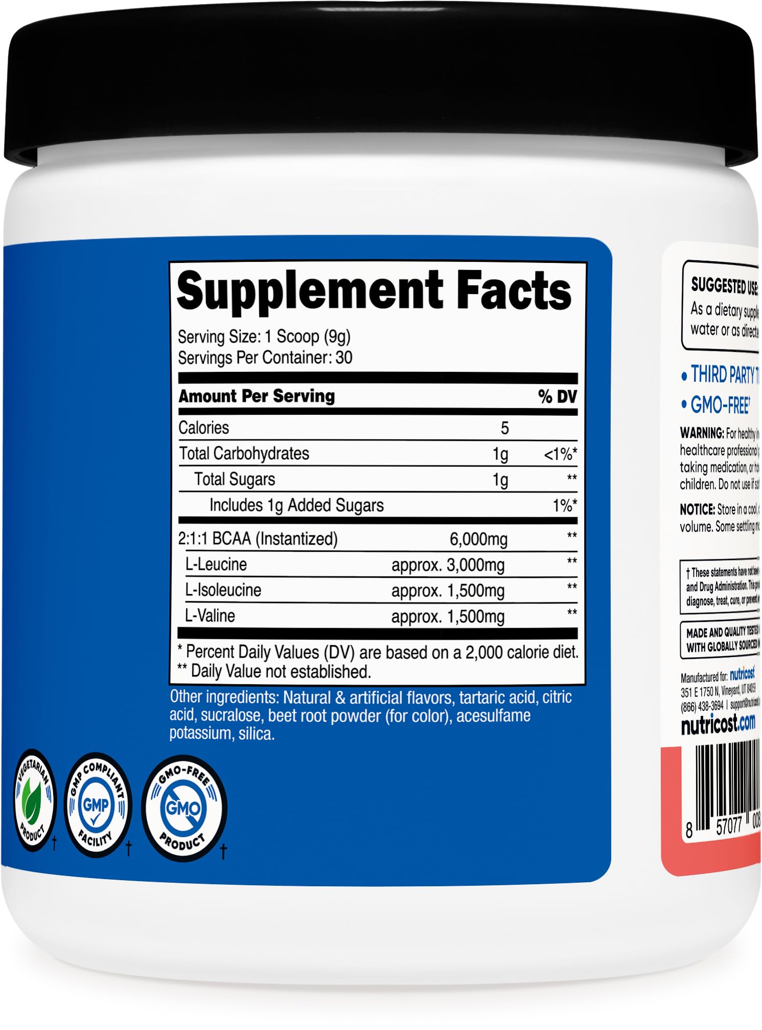 Nutricost BCAA Poudre Pastèque : préparation rapide dans un verre.
