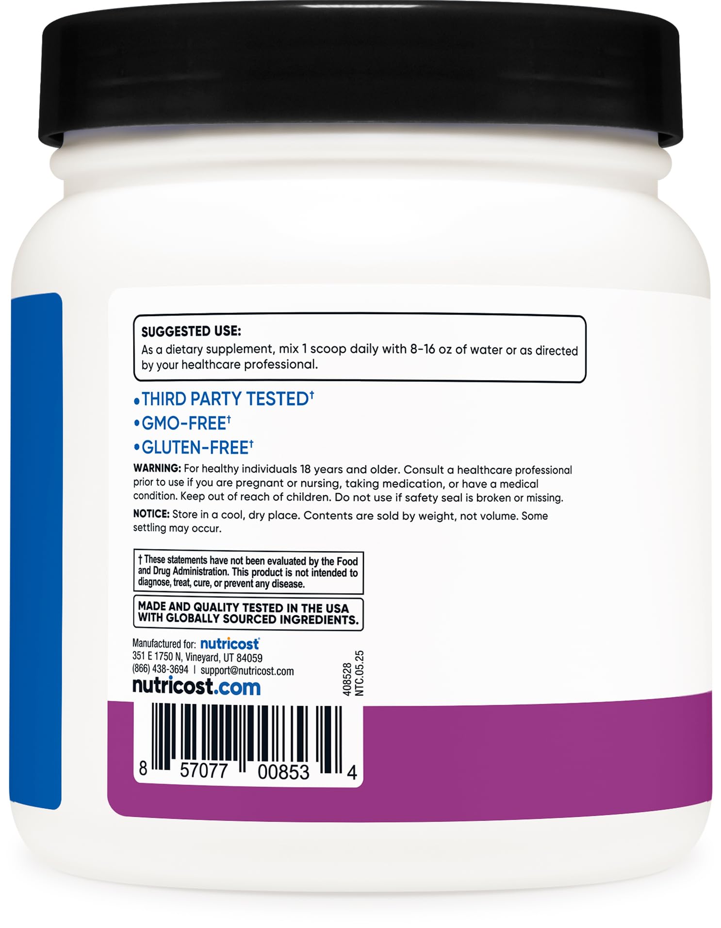Nutricost BCAA Poudre Raisin — Mélange rapide dans l'eau après activité.