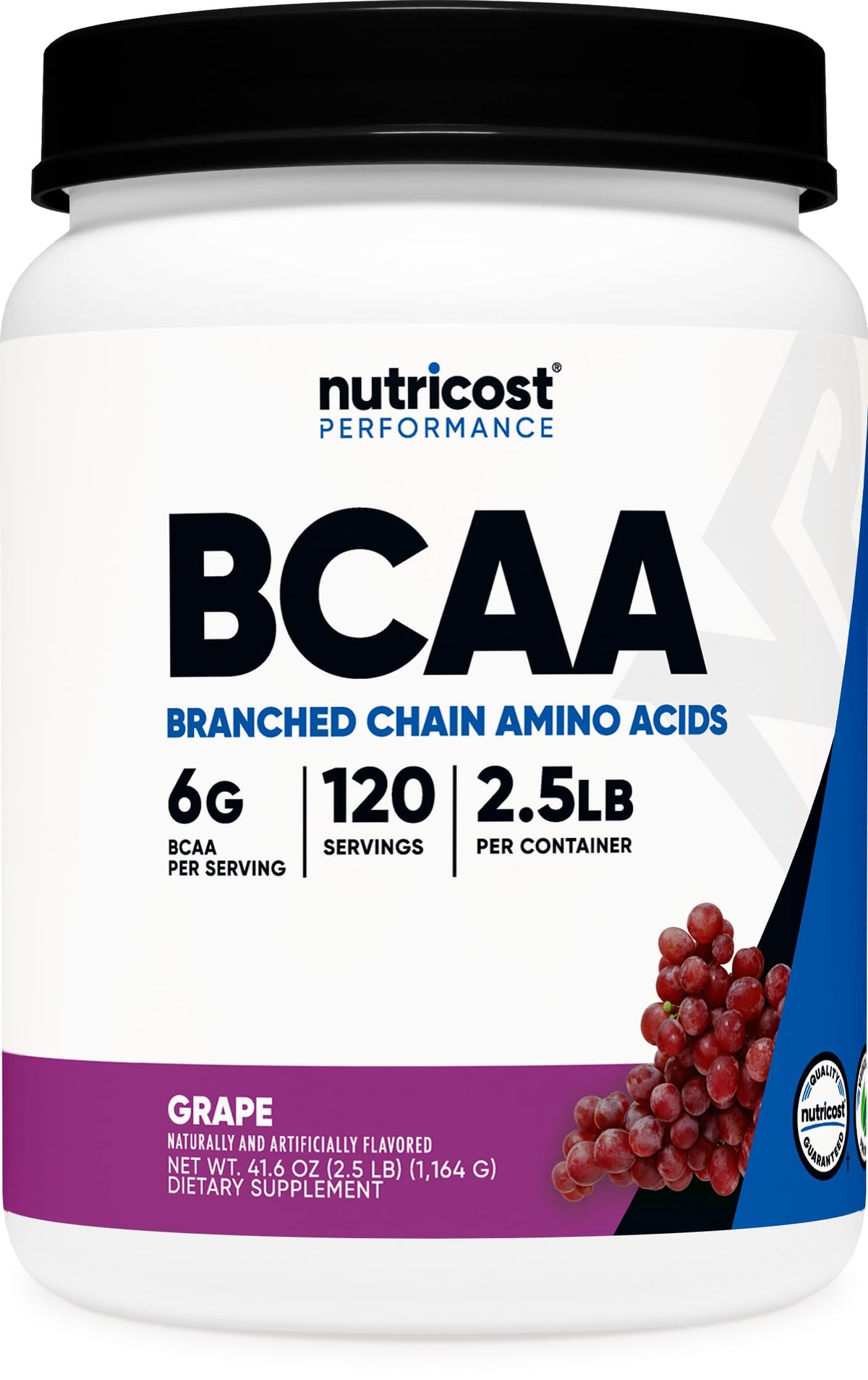 Nutricost BCAA Poudre Raisin — flacon et shaker pour accompagner votre séance d'entraînement