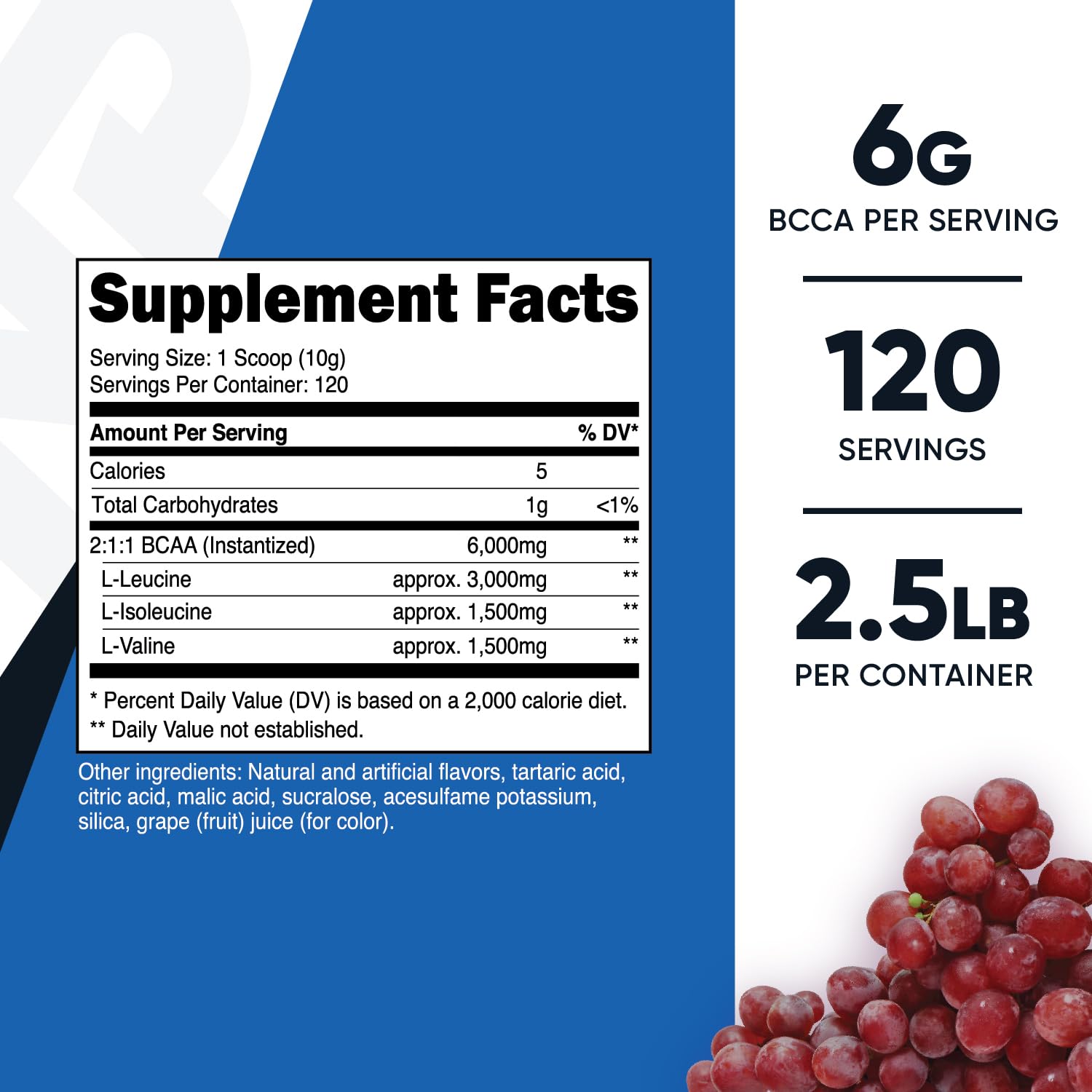 Nutricost BCAA Poudre Raisin — saveur raisin et mélange rapide après l’effort