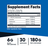 Nutricost Poudre BCAA verre-dosage : dissolution rapide dans l'eau après l'entraînement.
