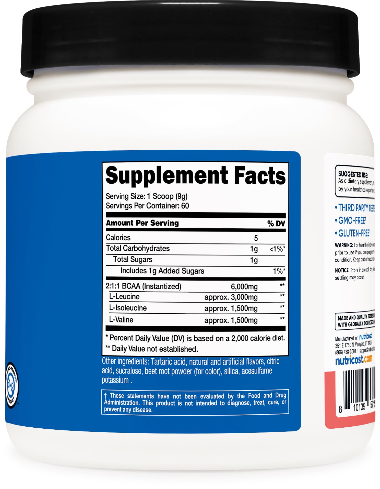 Nutricost Poudre BCAA Pastèque – boisson prête à consommer avant l'entraînement