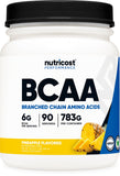 Nutricost BCAA en poudre Ananas — bouteille pratique pour l'entraînement.
