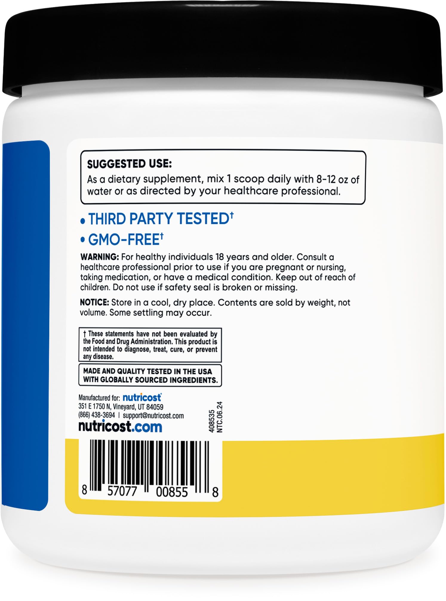 Nutricost BCAA Poudre Ananas, poudre fine au parfum naturel