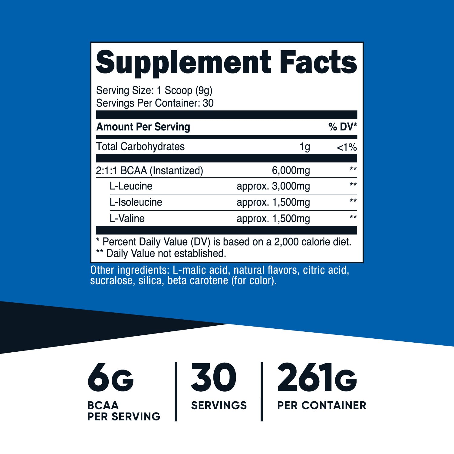 Nutricost BCAA Poudre Ananas, scoop inclus pour dosage pratique