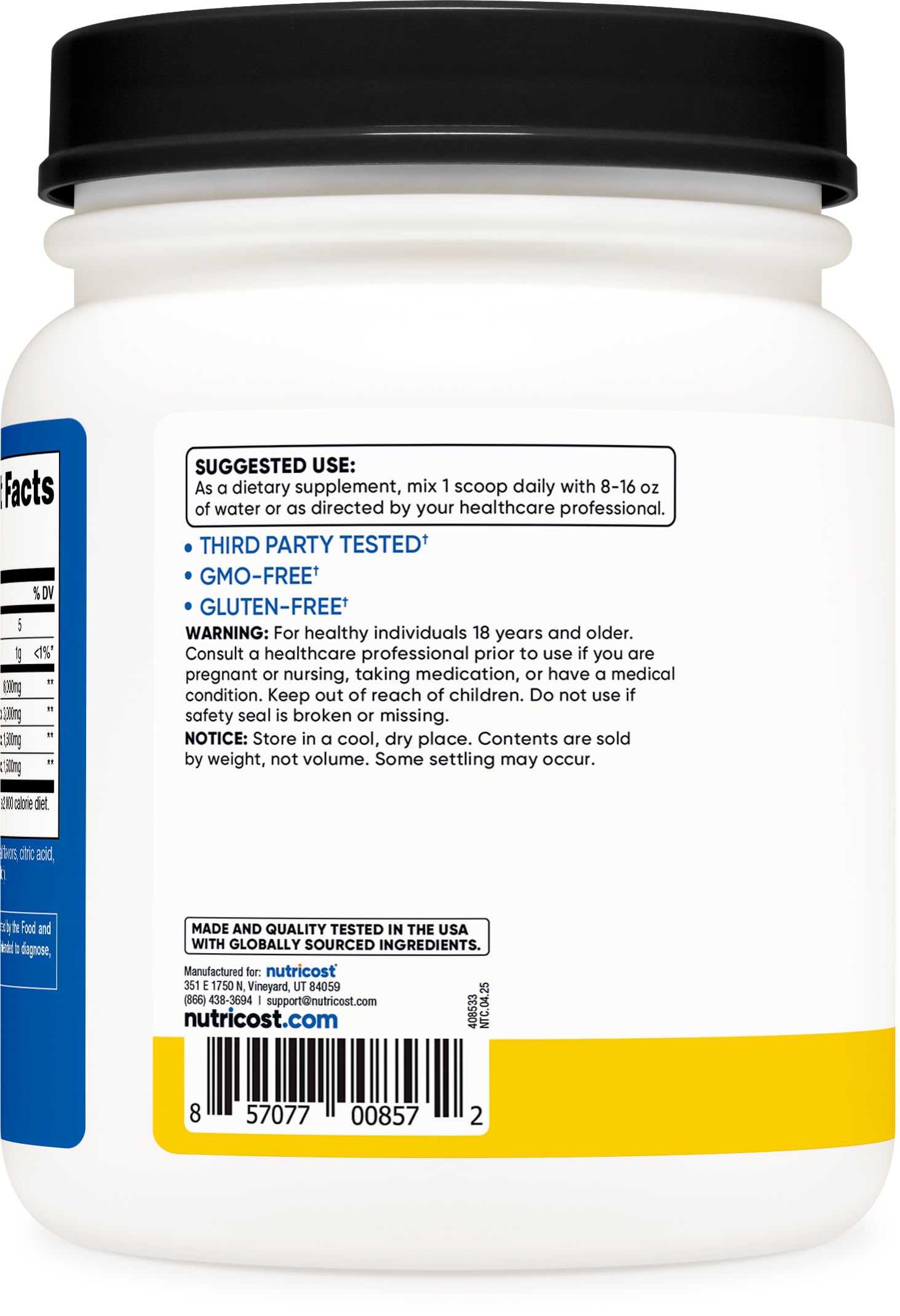 Nutricost BCAA en poudre Ananas — verre prêt à booster votre routine.