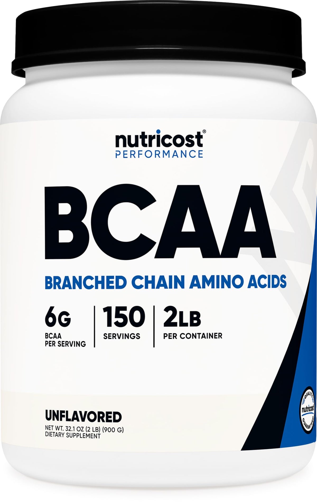 Nutricost BCAA Poudre – bouteille de 150 portions idéale pour l’entraînement quotidien.