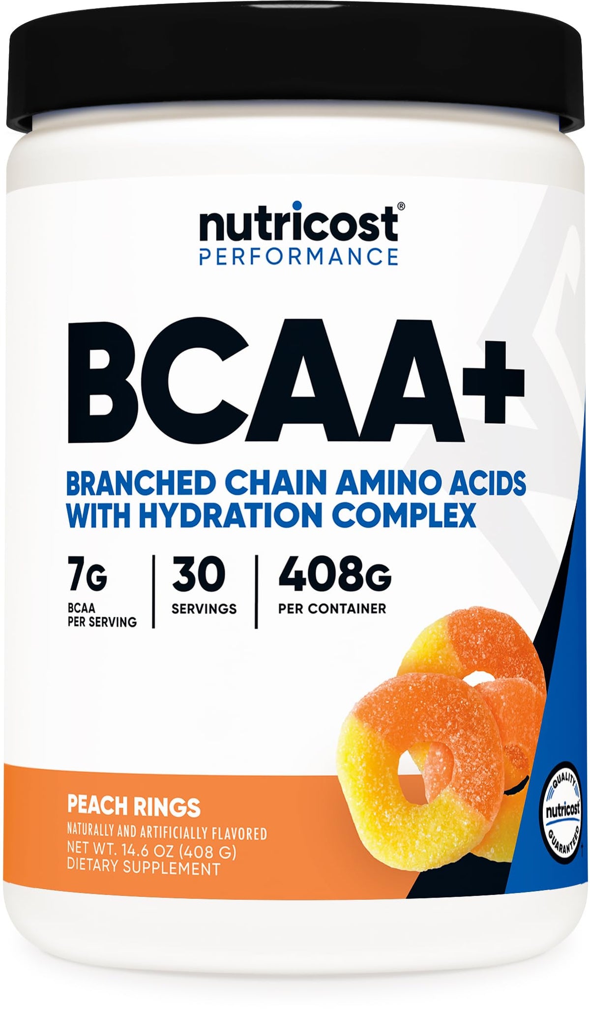 Nutricost BCAA Hydratation Saveur pêche : bouteille prête pour l'entraînement.