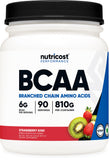 Nutricost BCAA Poudre Fraise Kiwi en bouteille pour l'hydratation après l'entraînement.