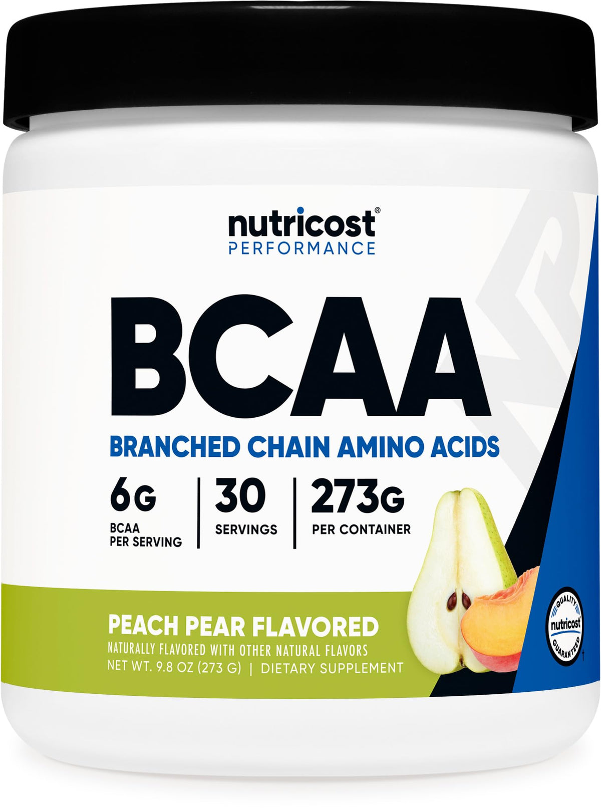 Nutricost BCAA Peach Pear — bouteille prête à l’emploi pour l’entraînement.