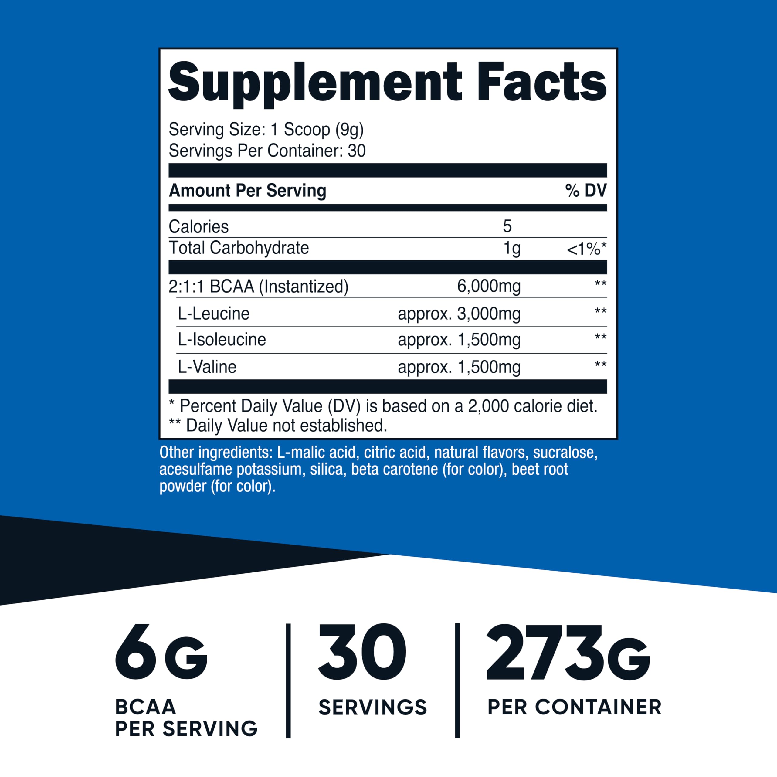 Nutricost BCAA Peach Pear — doseur inclus pour doser facilement après l’effort.