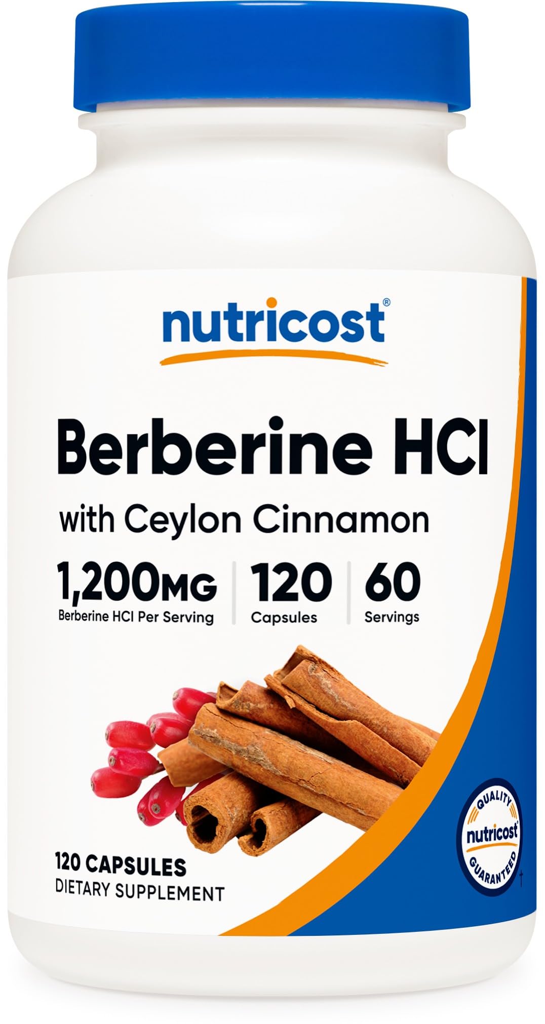 Nutricost Berberine HCl Cannelle - boîte prête à l'emploi pour le quotidien.