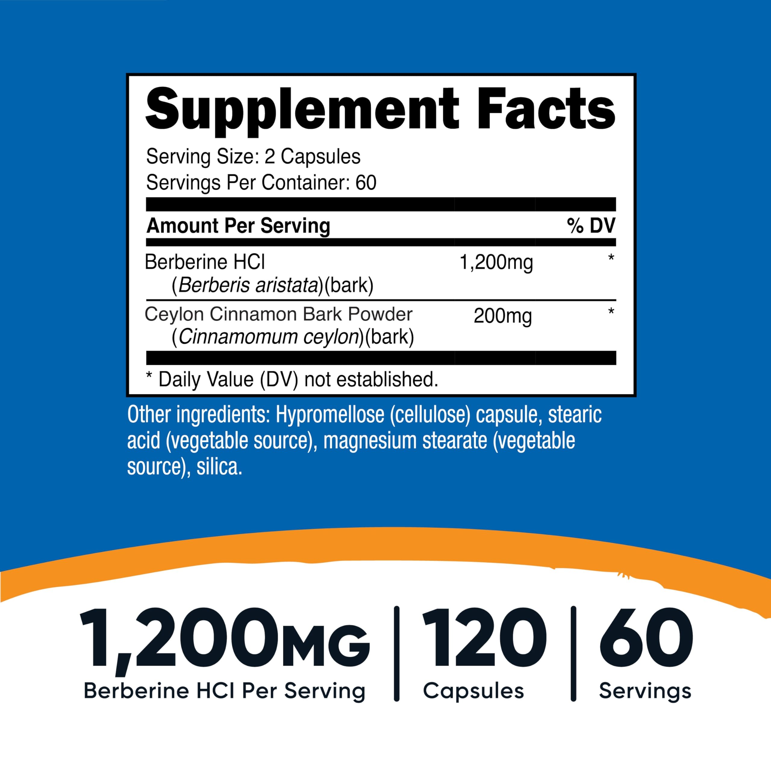 Nutricost Berberine HCl Cannelle - capsules ouvertes montrent la texture et l'usage.
