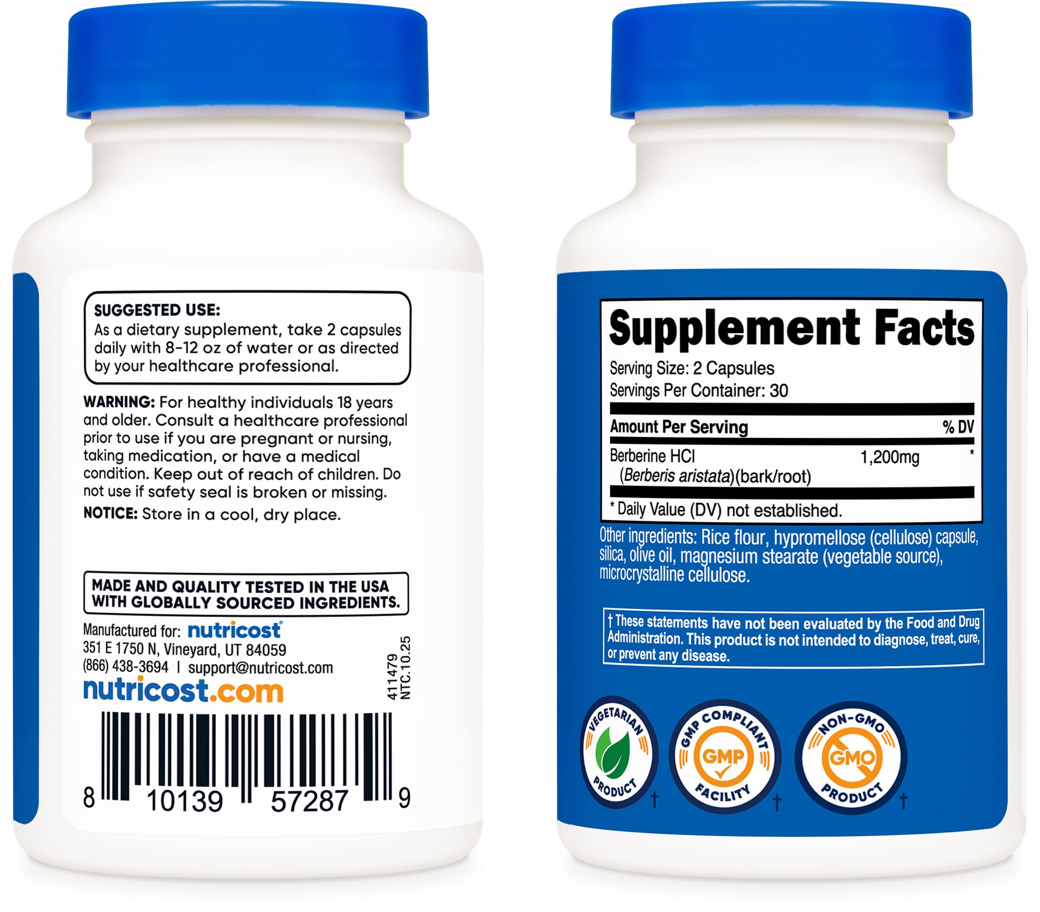 Nutricost Berberine HCl capsule-06 : testée par des laboratoires ISO pour fiabilité.