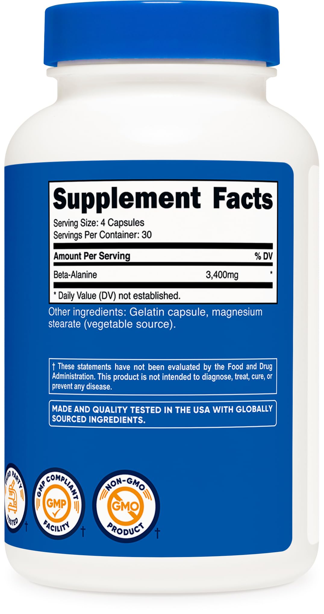 Nutricost Beta-Alanine, fiche-information, guide d’utilisation simple