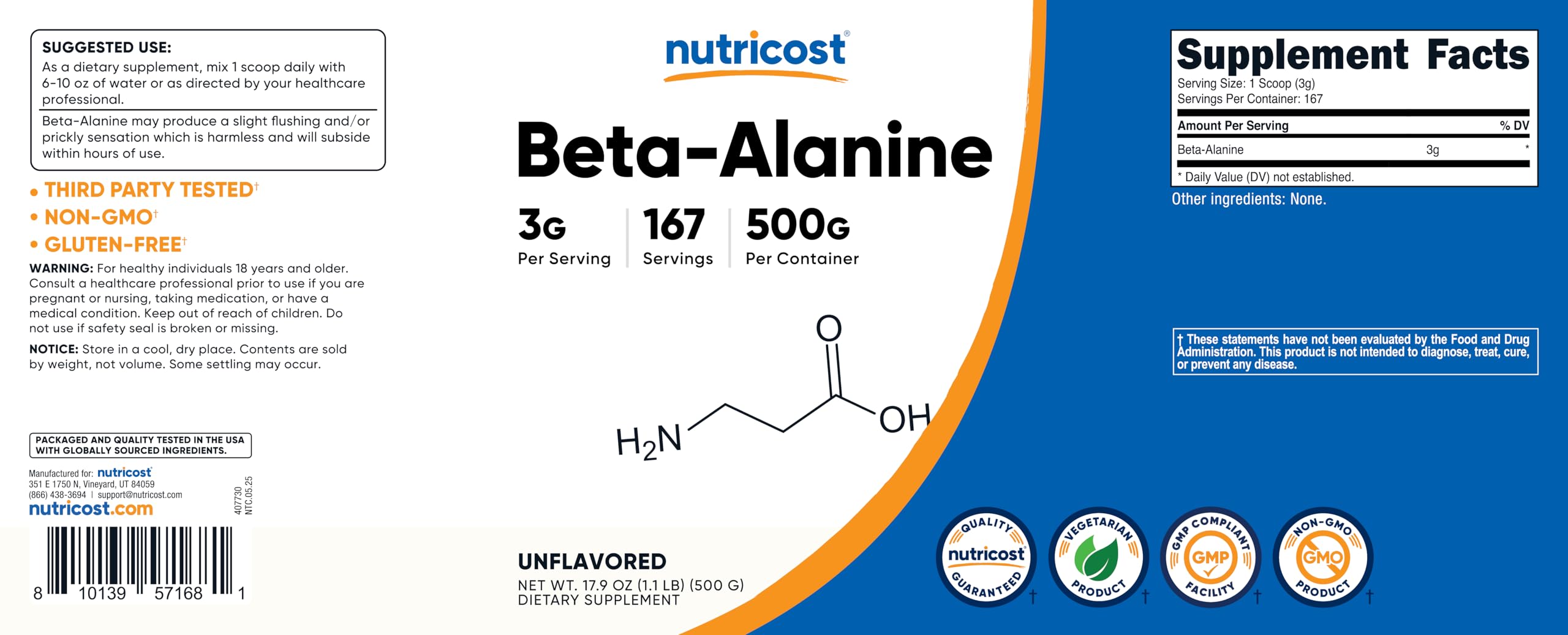 Idéal pour les séances d entraînement avec Nutricost bêta-alanine