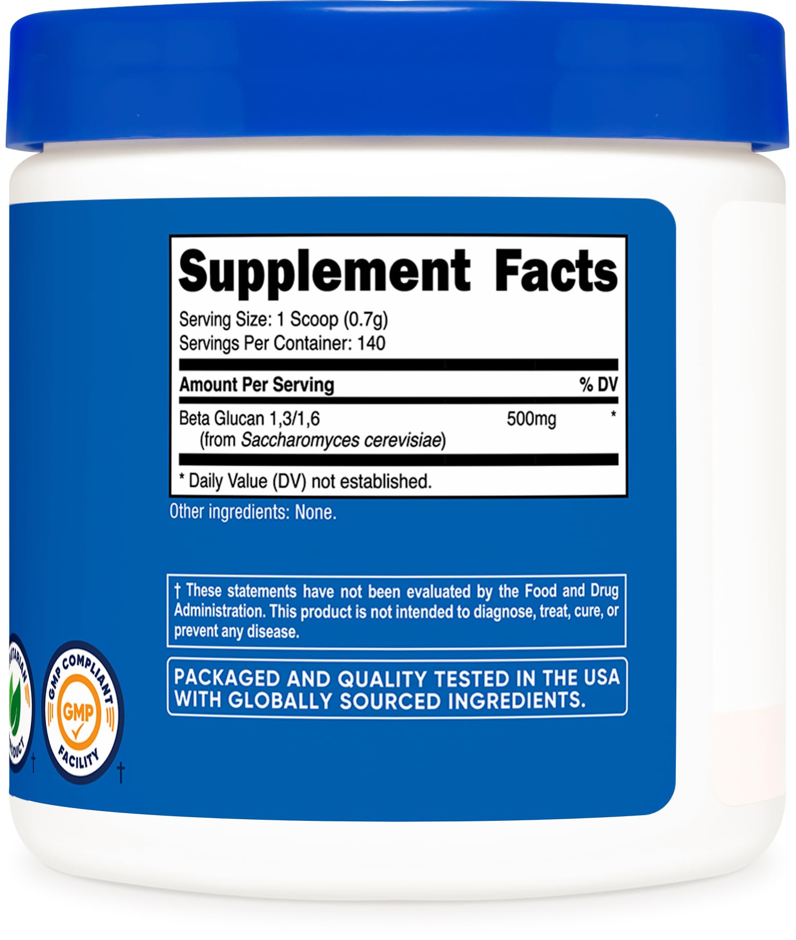 Poudre dans boisson Nutricost bêta-glucane facilitant l’intégration dans votre rituel.