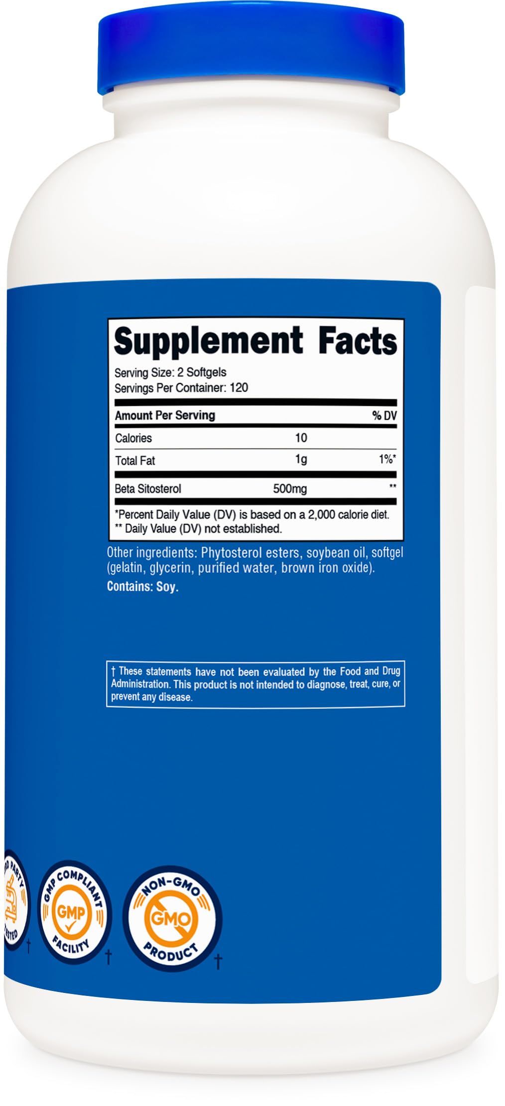 Emballage sans OGM et sans gluten Nutricost Bêta-Sitostérol pour vos choix.