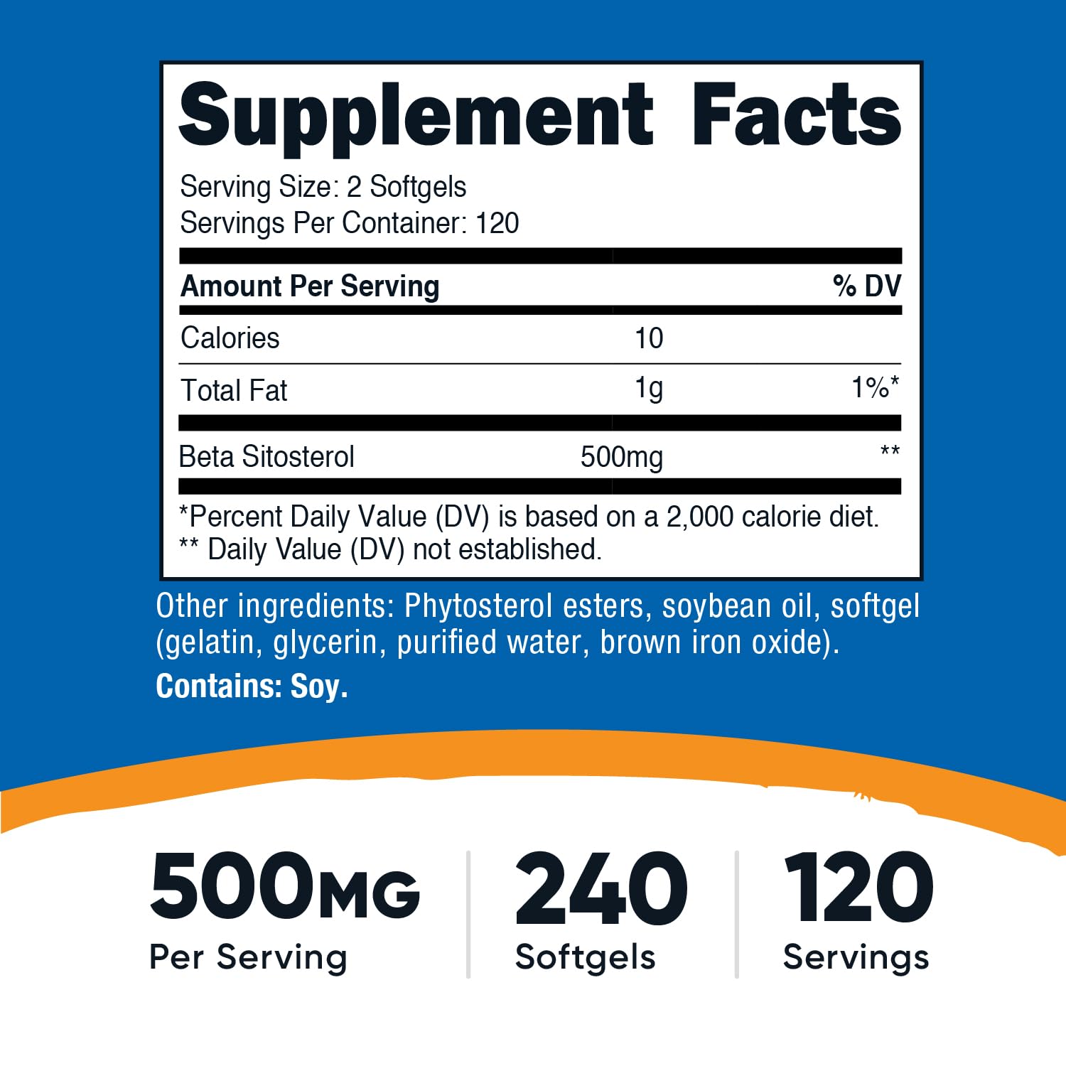 Nutricost Bêta-Sitostérol – prise quotidienne facile avec gélules molles.