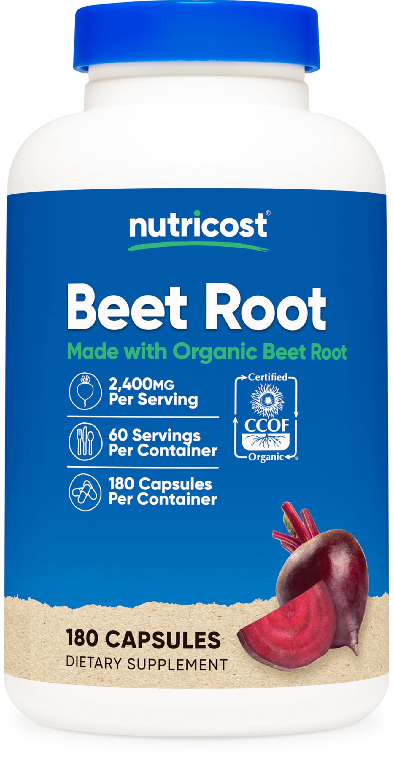 Nutricost Betterave rouge 2400 mg, capsules – énergie naturelle potentielle.