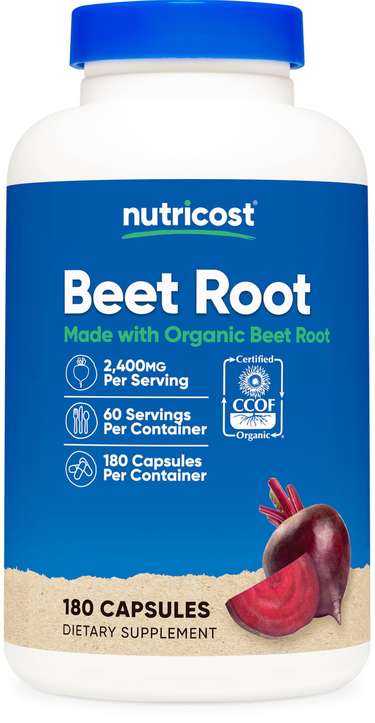 Nutricost Betterave rouge 2400 mg, capsules – énergie naturelle potentielle.