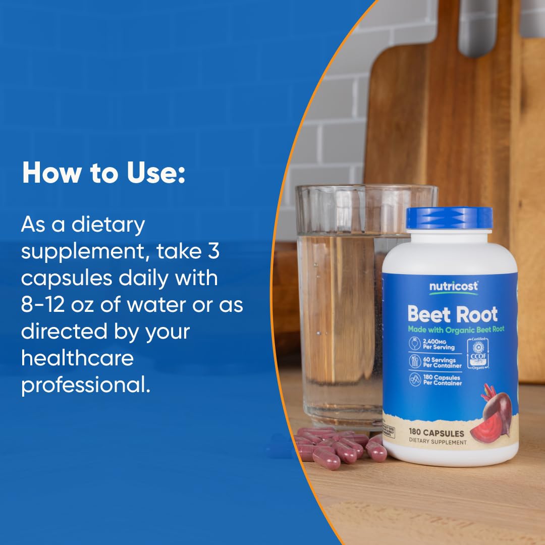 Nutricost Betterave rouge, formule végétarienne sans gluten.