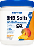 Nutricost BHB Salts Drink Mix en bouteille pêche-mangue, énergie soutenue et goût fruité