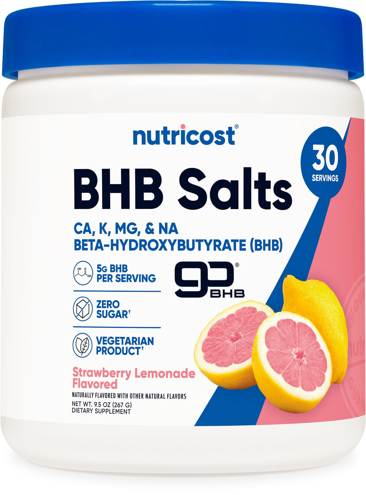 Nutricost BHB Sels Boisson goût fraise-citronnade, expérience rafraîchissante et énergie légère.