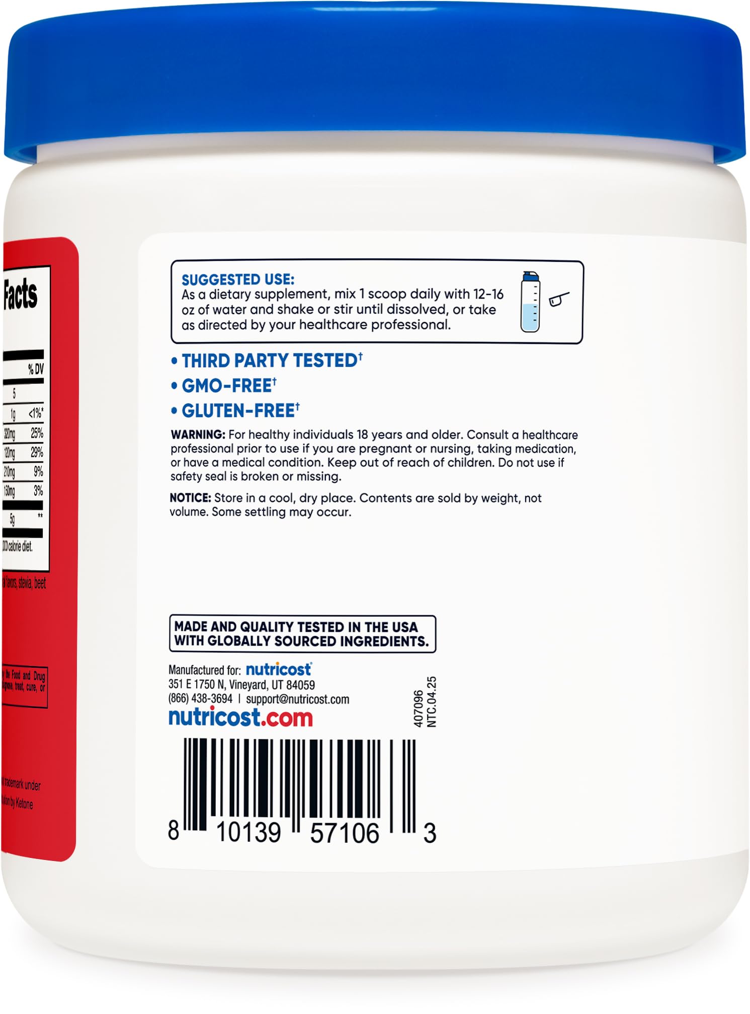 Fabrication Nutricost BHB Sels dans une usine certifiée GMP