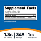Cuillère-dose Nutricost bicarbonate de potassium 1/4 cuillère pour mesures précises.