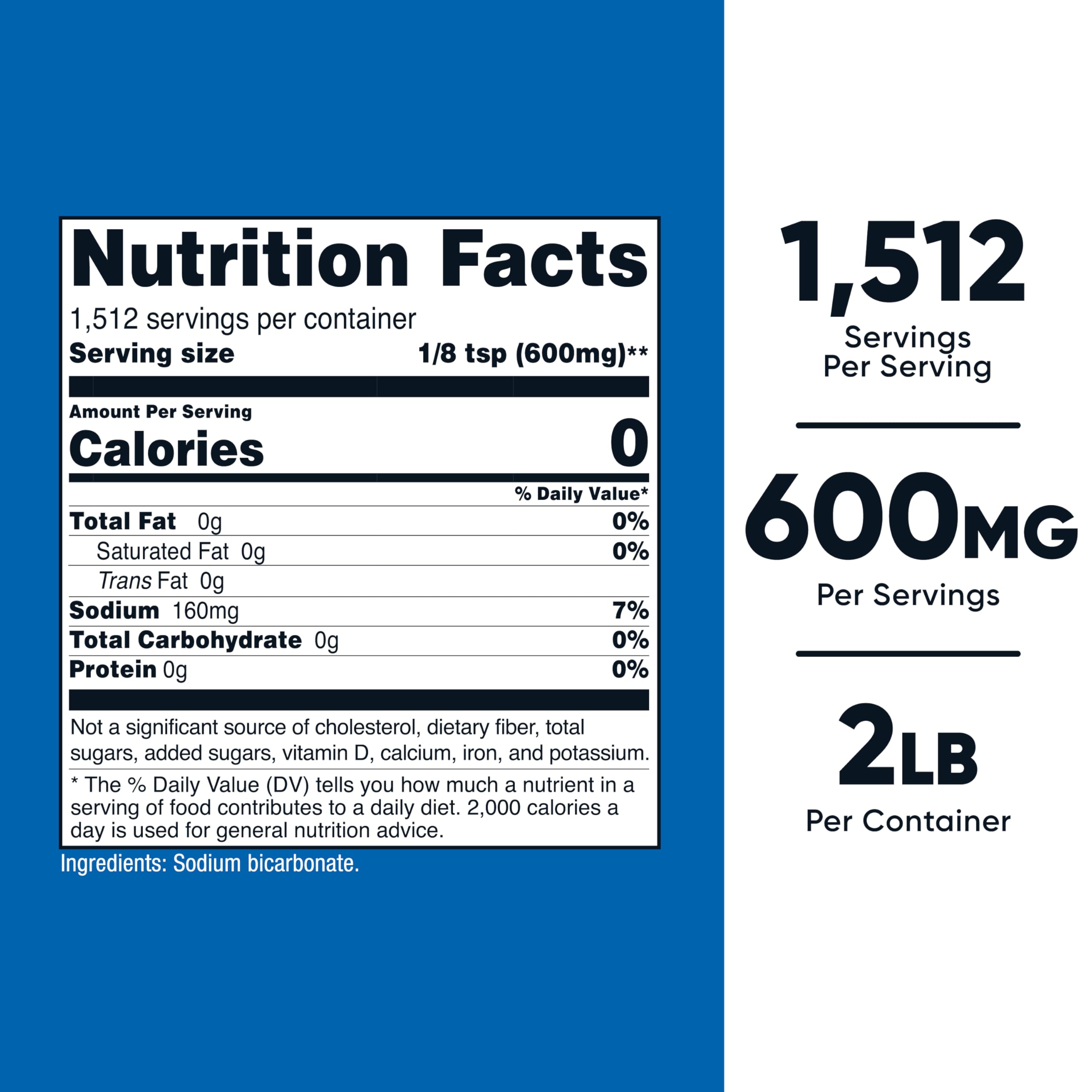 Nutricost bicarbonate de sodium avec cuillère incluse, prêt à l’emploi