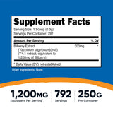 Nutricost Bilberry dose cuillere: dose précise et rapide.