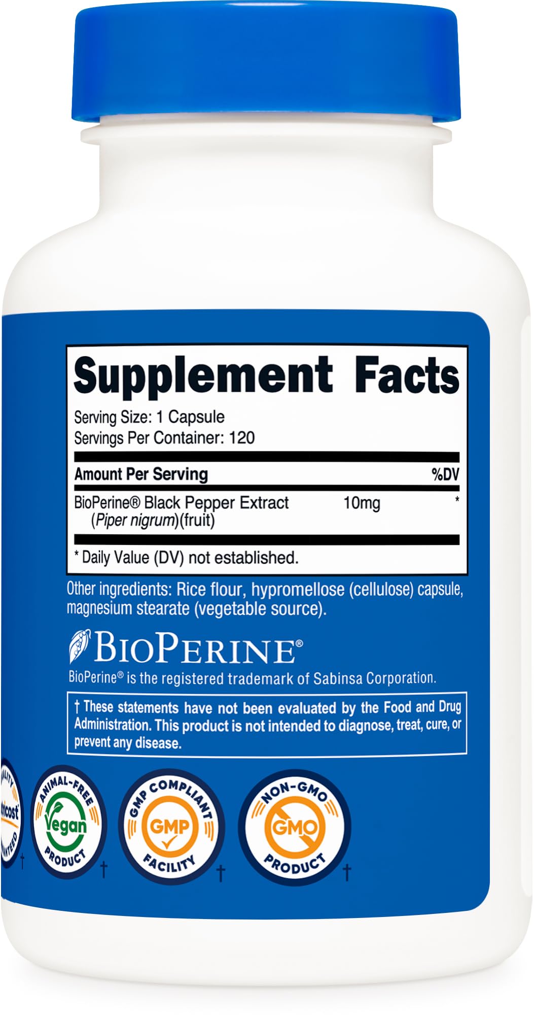 Nutricost Bioperine tests laboratoire tiers pour la pureté et la puissance.