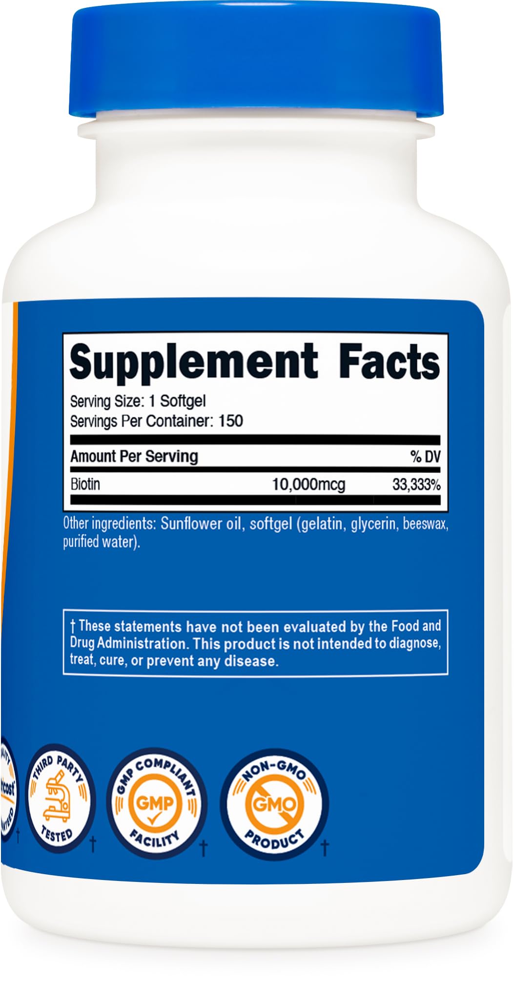 Nutricost Biotine 10 000 mcg, sans gluten et sans OGM pour plus d’options
