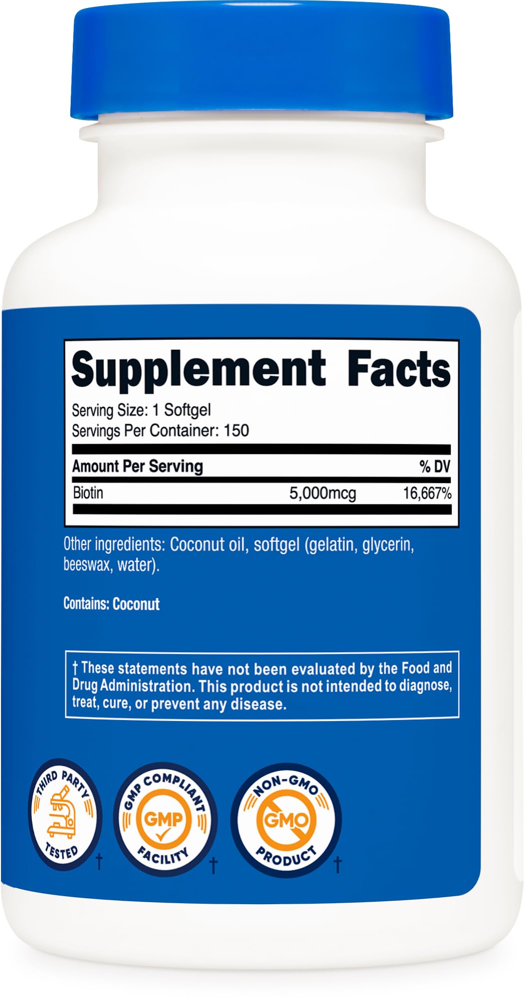 Prise journalière pratique de Nutricost Biotine 5000 mcg.