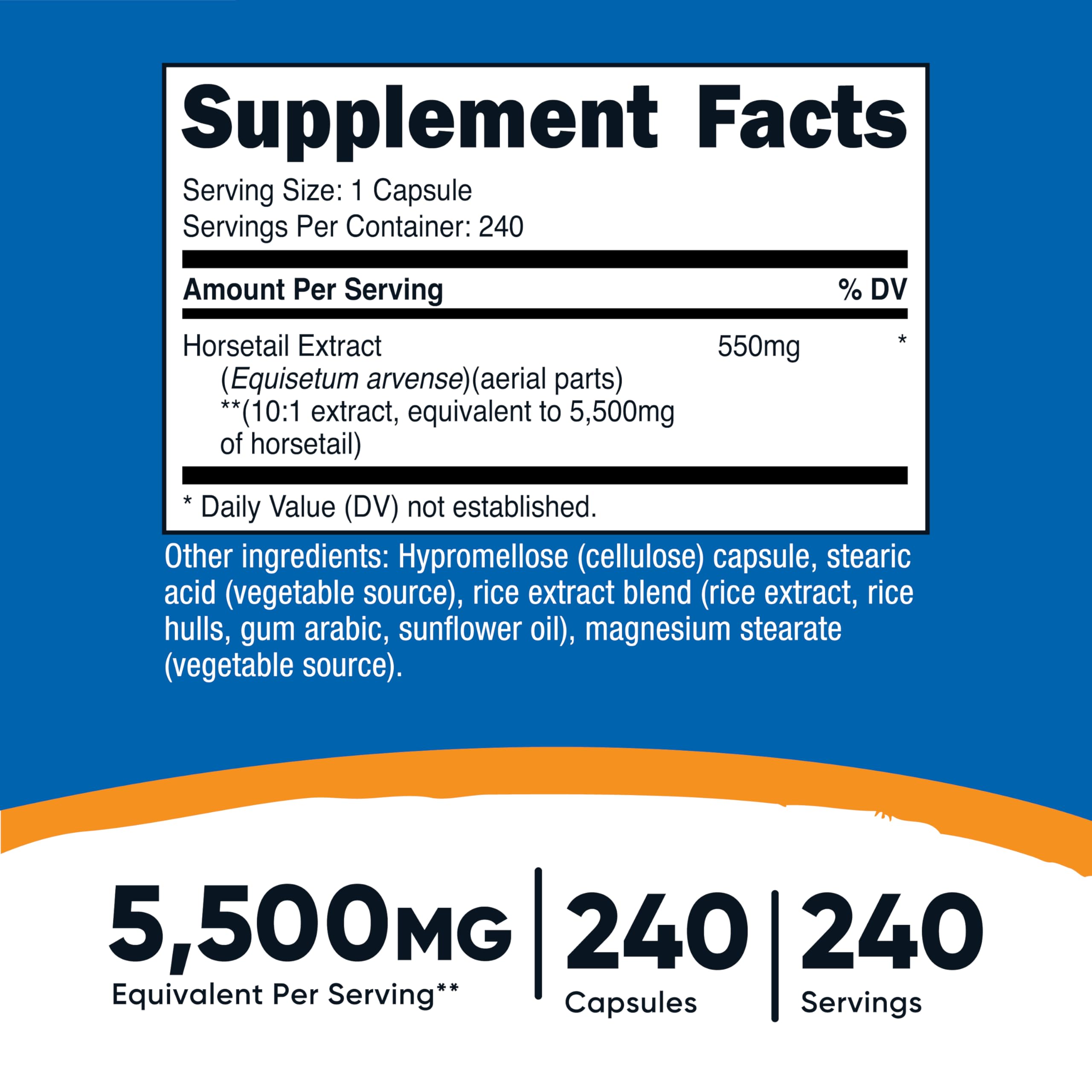 Nutricost Extrait de Prêle – boîte 240 gélules pour votre routine.