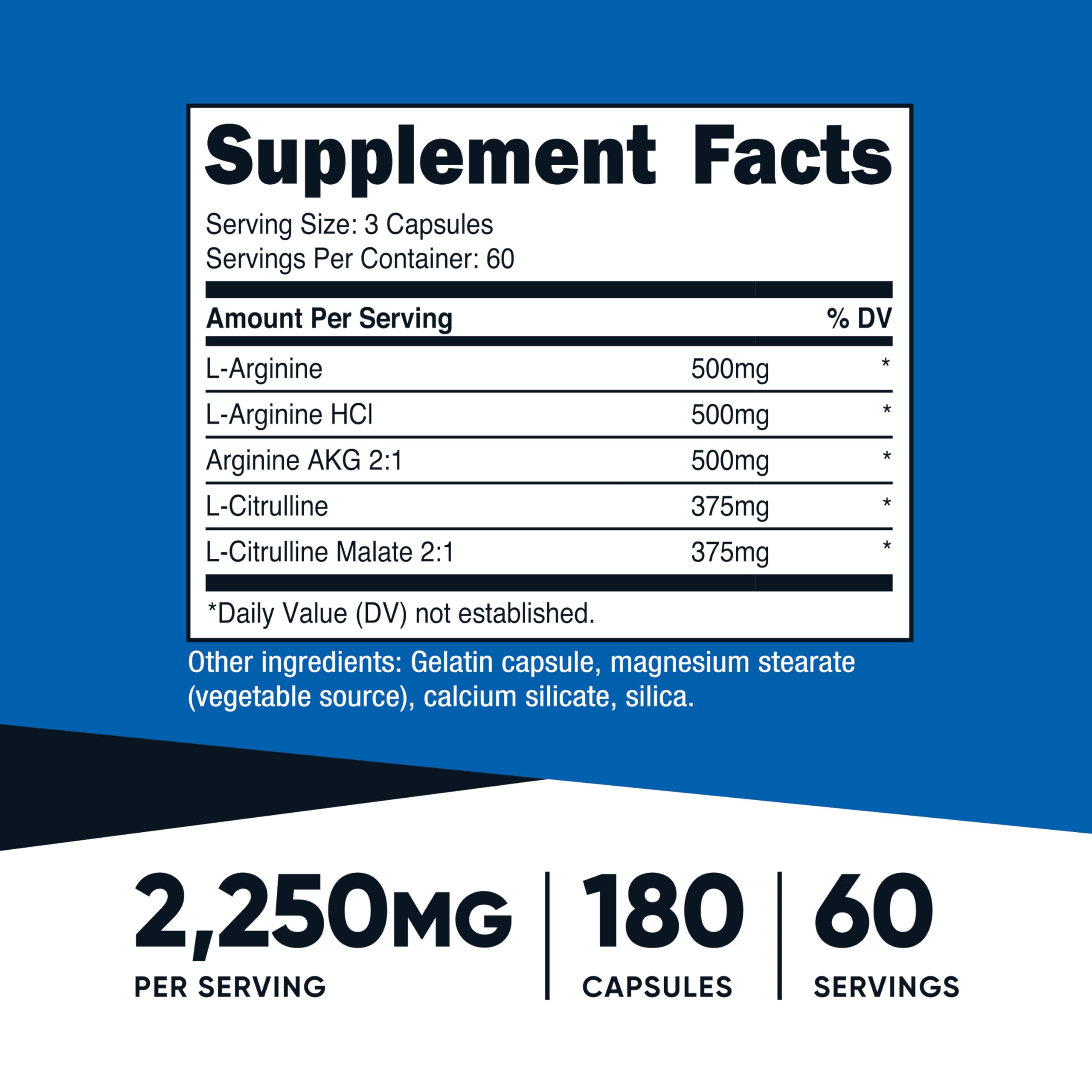 Capsules Nutricost oxyd-nitrique, ingestion facile et routine pré-entraînement.